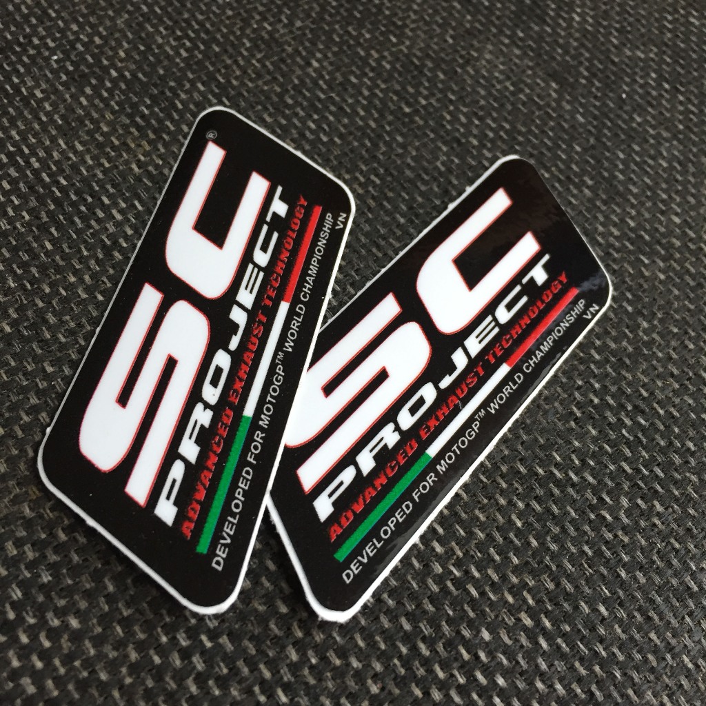 SC project[8x3cm] decal cao cấp chống nước, sắc nét, bền màu, dính chặt. Hình dán logo trang trí mọi nơi