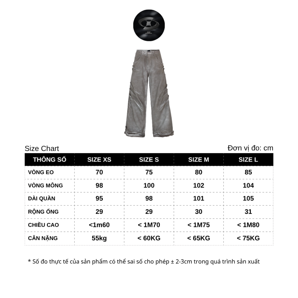 Bad Choices | Quần Jean Shark Fin Wide-Leg ống rộng Wash màu Streetwear Style