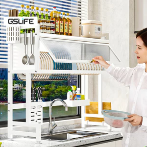 Gslife Kệ Nhà Bếp 65/75/85/95/105Cm Đa Năng-Kệ Nắp Đậy Bồn Rửa, Thép Carbon+Phụ Kiện Nhựa