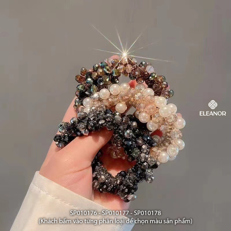 Dây buộc tóc nữ Eleanor Accessories đính đá phụ kiện tóc dây cột tóc ngọc trai nhân tạo 10176