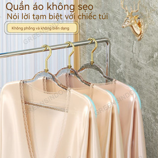 50 Móc Treo Quần Áo Trong Suốt, Mắc Quần Áo Kim Tuyến Chống Trượt Đầu Móc Xoay 360 Độ Đa Năng