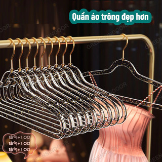 50 Móc Treo Quần Áo Trong Suốt, Mắc Quần Áo Kim Tuyến Chống Trượt Đầu Móc Xoay 360 Độ Đa Năng