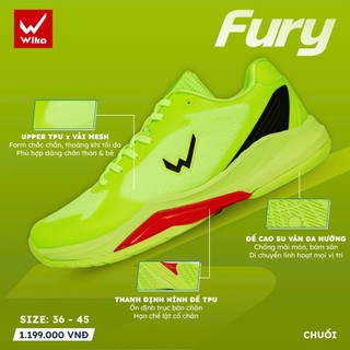Giày Pickleball Wika Fury, Thanh Định Hình Chống Xoắn, Đế TPU, Đế Cao Su Bám Sân
