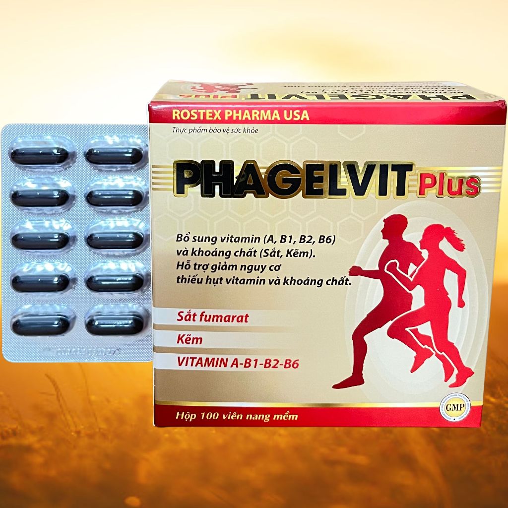 Phagelvit Plus 100 Viên - Rostex - Vinaphar - Vitamin Thanh Lọc