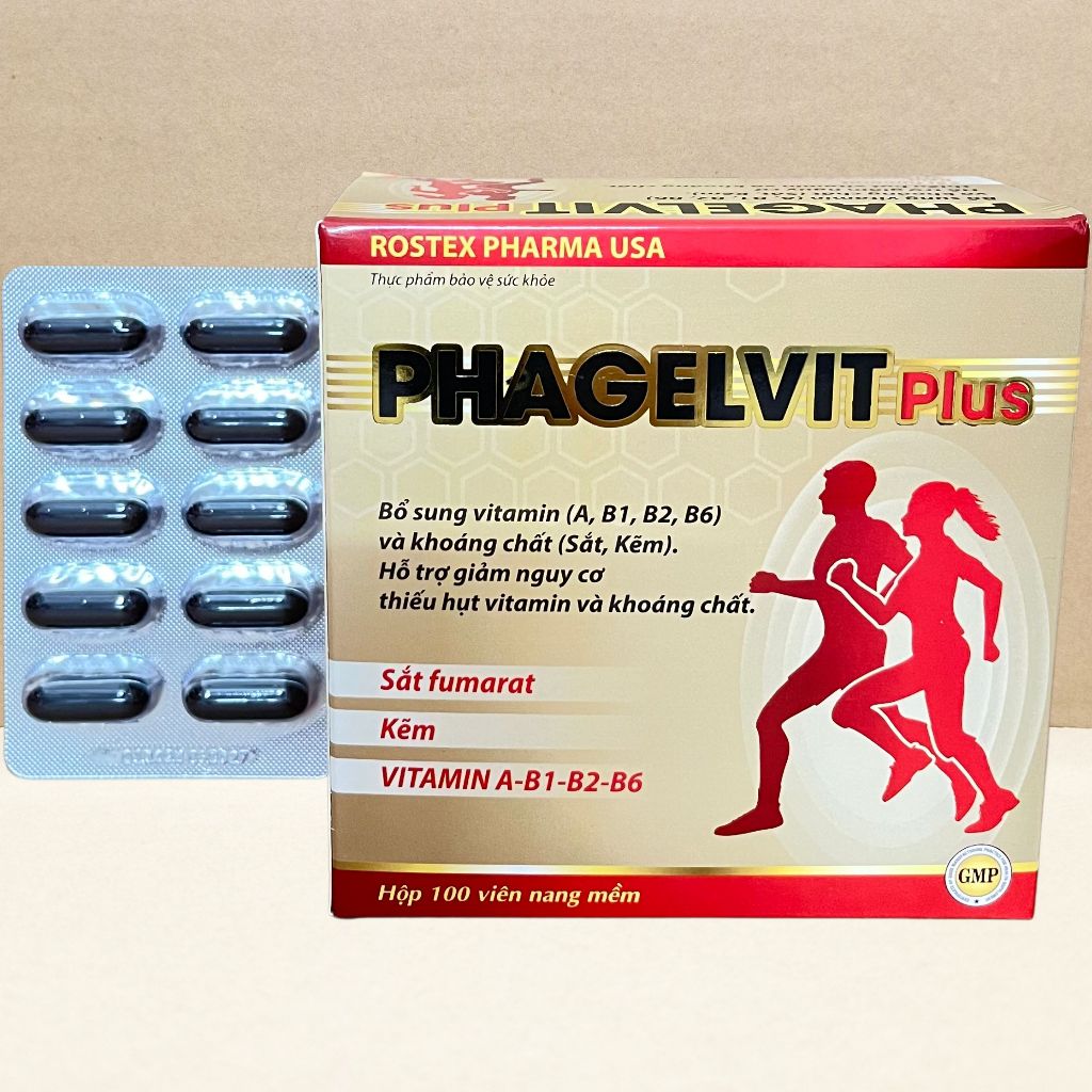 Combo 5 Hộp Phagelvit Plus 100 Viên - Rostex - Vinaphar - Vitamin Chữa Lành
