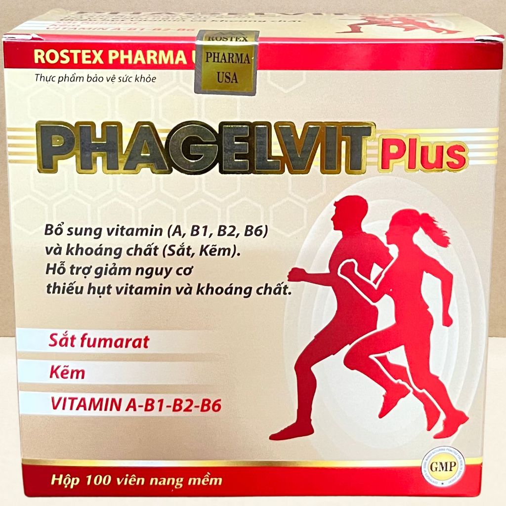 Combo 5 Hộp Phagelvit Plus 100 Viên - Rostex - Vinaphar - Vitamin Chữa Lành