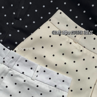TINI CHẤM BI | Quần short cạp trễ chấm bi chất liệu KATE SILK | Bymintt