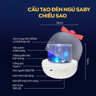 Đèn Ngủ Chiếu Sao Xoay 360 Độ Led Usb Đổi Màu Mini Dễ Thương Kèm 6 Film | Đèn Chiếu Vũ Trụ Decor