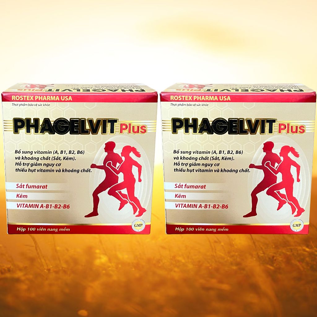 Combo 2 Hộp Phagelvit Plus 100 Viên - Rostex - Vinaphar - Vitamin Thanh Lọc