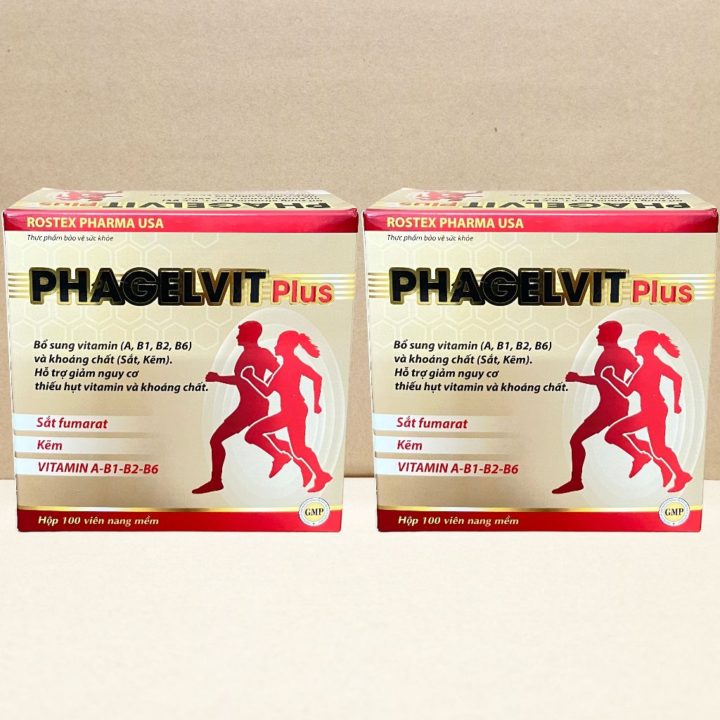 Combo 2 Hộp Phagelvit Plus 100 Viên - Rostex - Vinaphar - Vitamin Chữa Lành