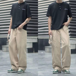 Quần Kaki Jogger Nam Nữ Ống Rộng Cạp Chun Hiphop Cá Tính Năng Động K1