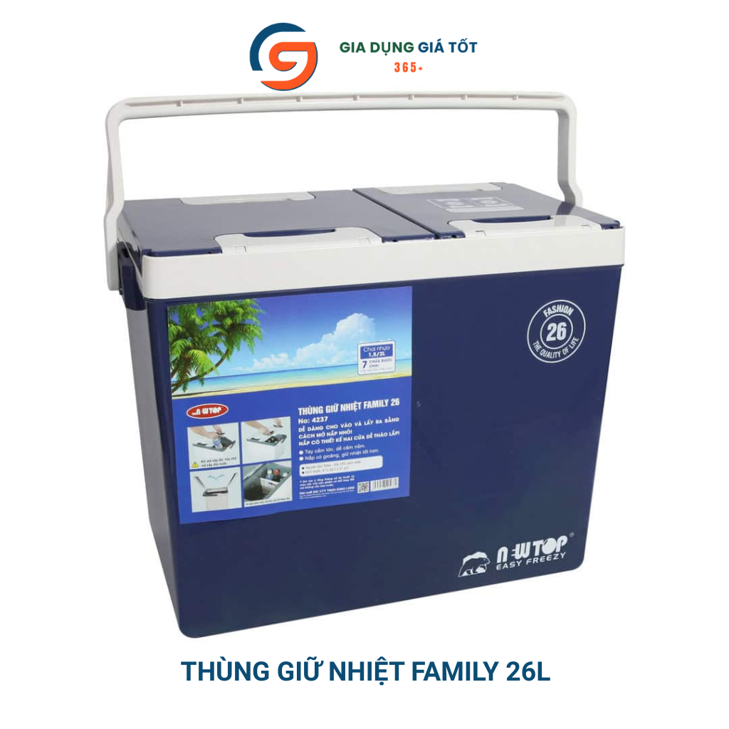 Thùng giữ nhiệt Song Long 26L Family -Thùng đá giữ lạnh cắm trại, du lịch, có tay xách chắc chắn