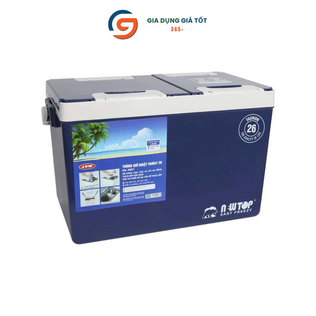 Thùng giữ nhiệt Song Long 26L Family -Thùng đá giữ lạnh cắm trại, du lịch, có tay xách chắc chắn