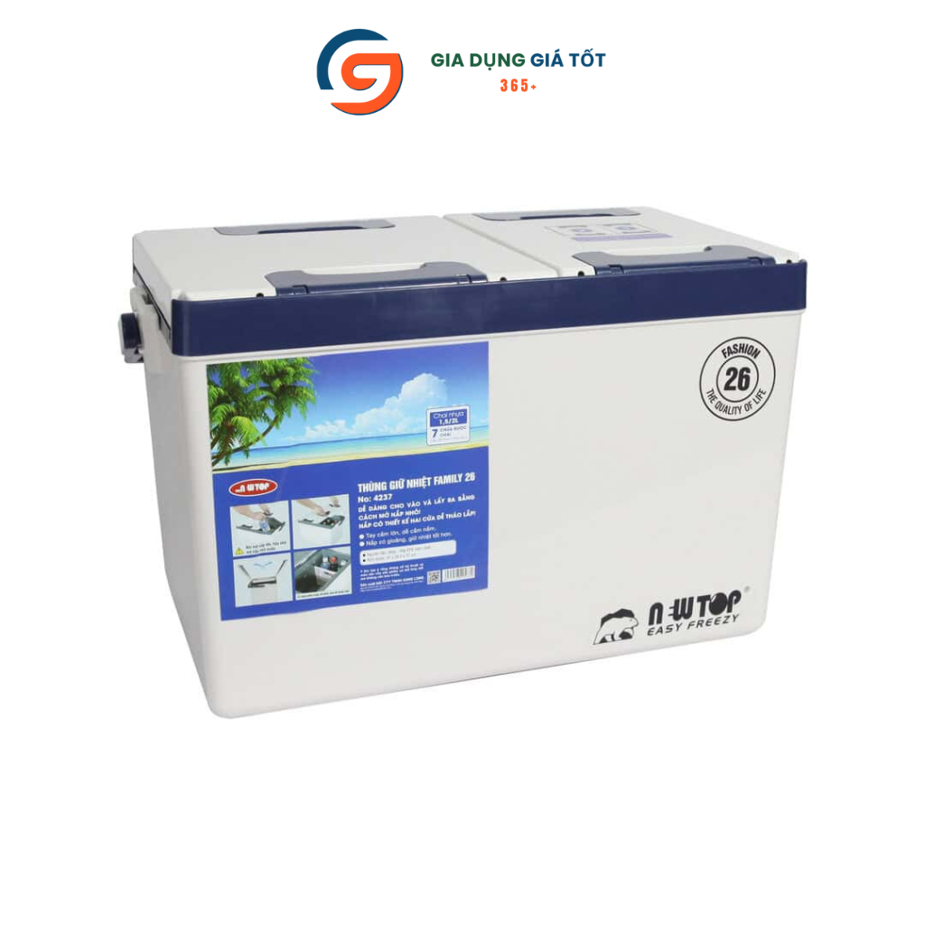 Thùng giữ nhiệt Song Long 26L Family -Thùng đá giữ lạnh cắm trại, du lịch, có tay xách chắc chắn