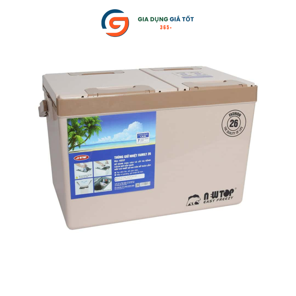 Thùng giữ nhiệt Song Long 26L Family -Thùng đá giữ lạnh cắm trại, du lịch, có tay xách chắc chắn
