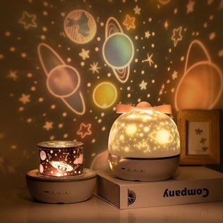 Đèn Ngủ Chiếu Sao Xoay 360 Độ Led Usb Đổi Màu Mini Dễ Thương Kèm 6 Film | Đèn Chiếu Vũ Trụ Decor
