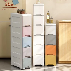 STON Tủ lưu trữ Tủ Khe Hẹp có bánh xe Tủ Nhựa Tủ đựng đồ khoảng trống nhà bếp Tủ Lưu Trữ Phòng tắm Kệ khe hẹp Có bánh xe