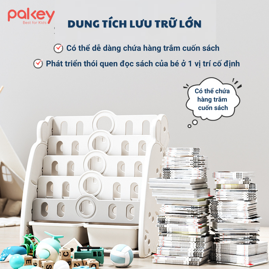 [HOT] Giá Sách Cho Bé Mẫu Mới Nhiều Màn Siêu Xinh, Kệ Sách Kèm Hộc Đựng Đồ Chơi Nhựa Nguyên Sinh An Toàn Cho Bé