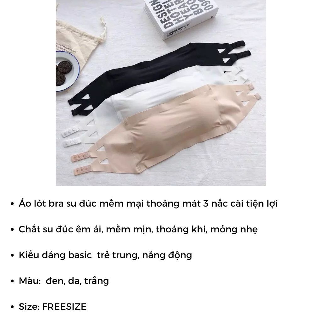 COMBO 3 Áo lót bra nữ su đúc mềm mát thoáng khí đệm lót mỏng nhẹ 3 nấc cài tiện lợi LANIXA B8883