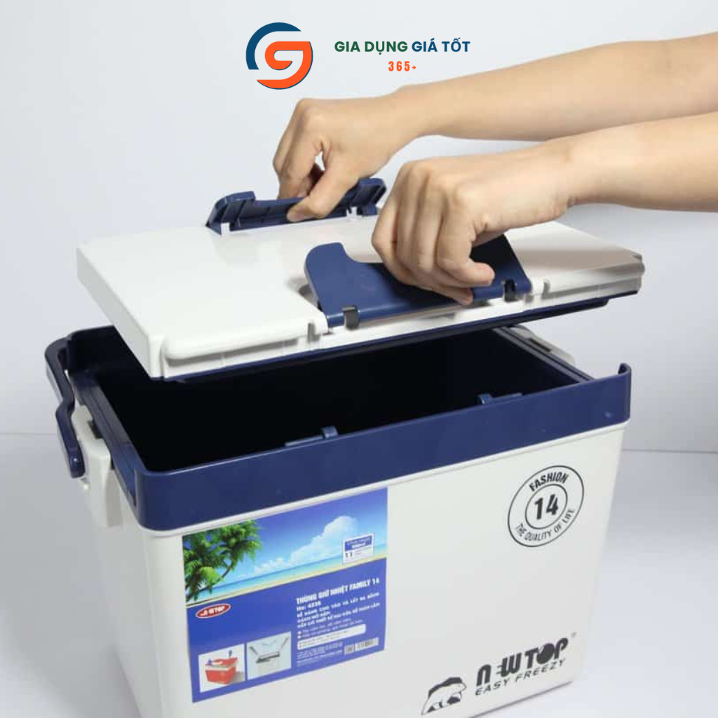 Thùng đựng đá 14L Family nhựa dày - hộp giữ nhiệt mini đựng nước đá, thức ăn, giao màu ngẫu nhiên