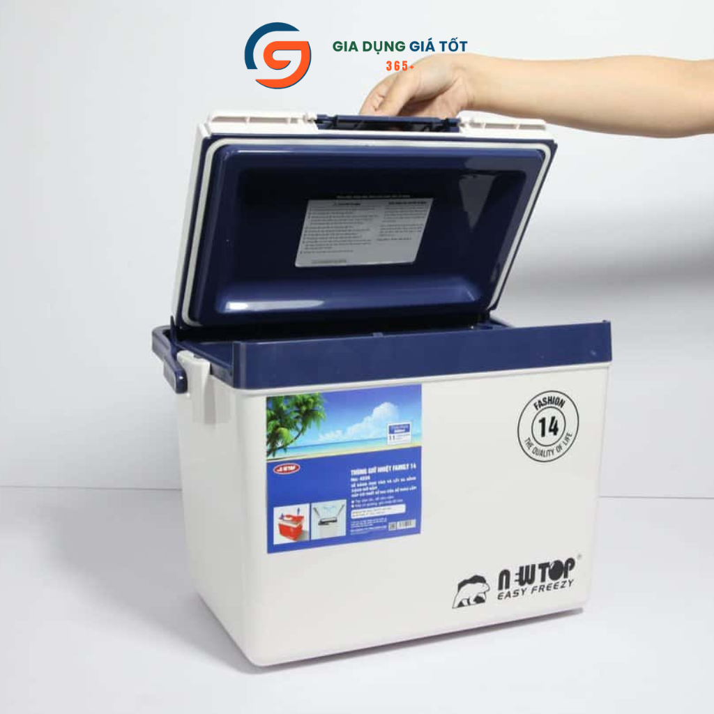 Thùng đựng đá 14L Family nhựa dày - hộp giữ nhiệt mini đựng nước đá, thức ăn, giao màu ngẫu nhiên