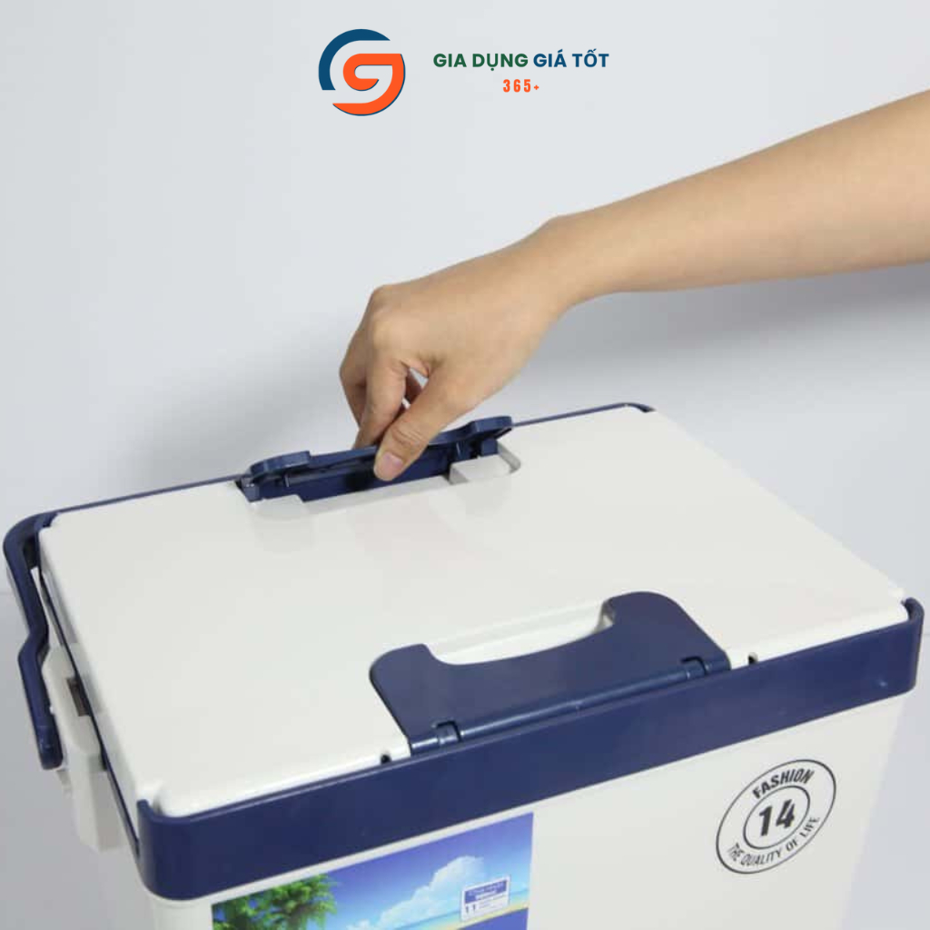 Thùng đựng đá 14L Family nhựa dày - hộp giữ nhiệt mini đựng nước đá, thức ăn, giao màu ngẫu nhiên