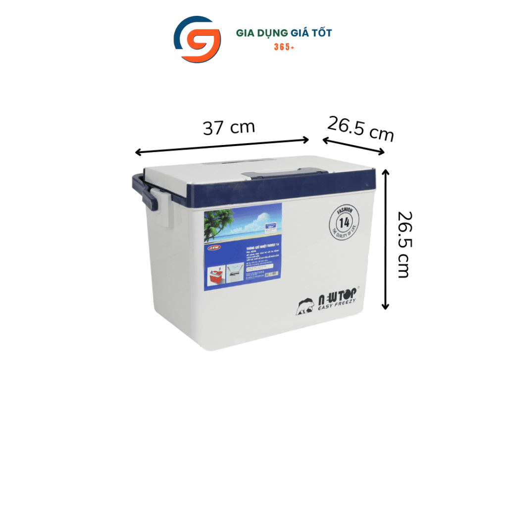 Thùng đựng đá 14L Family nhựa dày - hộp giữ nhiệt mini đựng nước đá, thức ăn, giao màu ngẫu nhiên