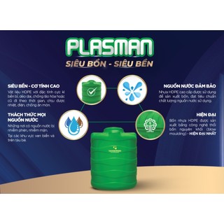 [GIAO TOÀN QUỐC] Bồn nước nhựa Tân Á Đại Thành Plasman Ngang 500N 1000N - Chính hãng, Bảo hành 20-40 năm