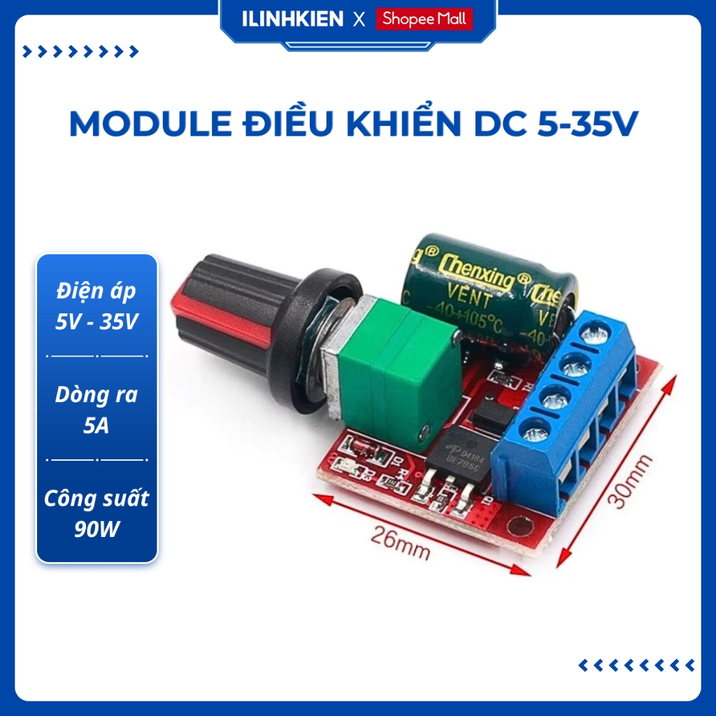 Bộ điều chỉnh tốc độ động cơ DC 5V-35V PWM ILinhkien