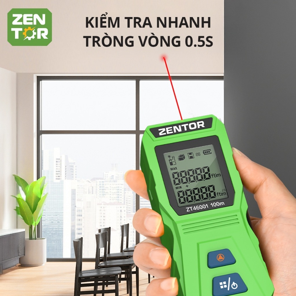 [Hỏa Tốc] Thước Đo Khoảng Cách Laser ZENTOR DELI 60m 100m-Máy Đo Khoảng Cách Laser Chính Xác Không Hại Mắt Đo Nhanh 0.5s | BigBuy360 - bigbuy360.vn