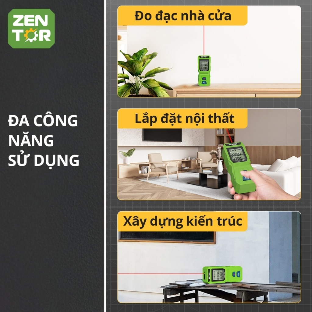 [Hỏa Tốc] Thước Đo Khoảng Cách Laser ZENTOR DELI 60m 100m-Máy Đo Khoảng Cách Laser Chính Xác Không Hại Mắt Đo Nhanh 0.5s | BigBuy360 - bigbuy360.vn