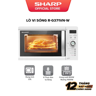 Lò Vi Sóng Có Nướng Điện Tử Sharp R-G371VN-W - 23L - Hàng Chính Hãng