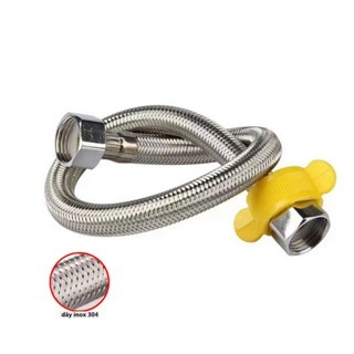 Bộ dây cấp nước nóng lạnh 3 lớp 2 đầu ốc bằng inox 304 dùng cho vòi chậu rửa, lavabo, bồn cầu