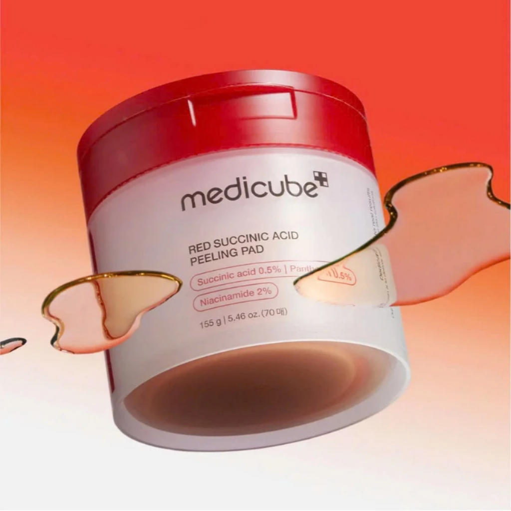 Toner Pad Hỗ Trợ Dịu Mụn Medicube Red Succinic Acid Peeling Pad 155g (70 miếng)