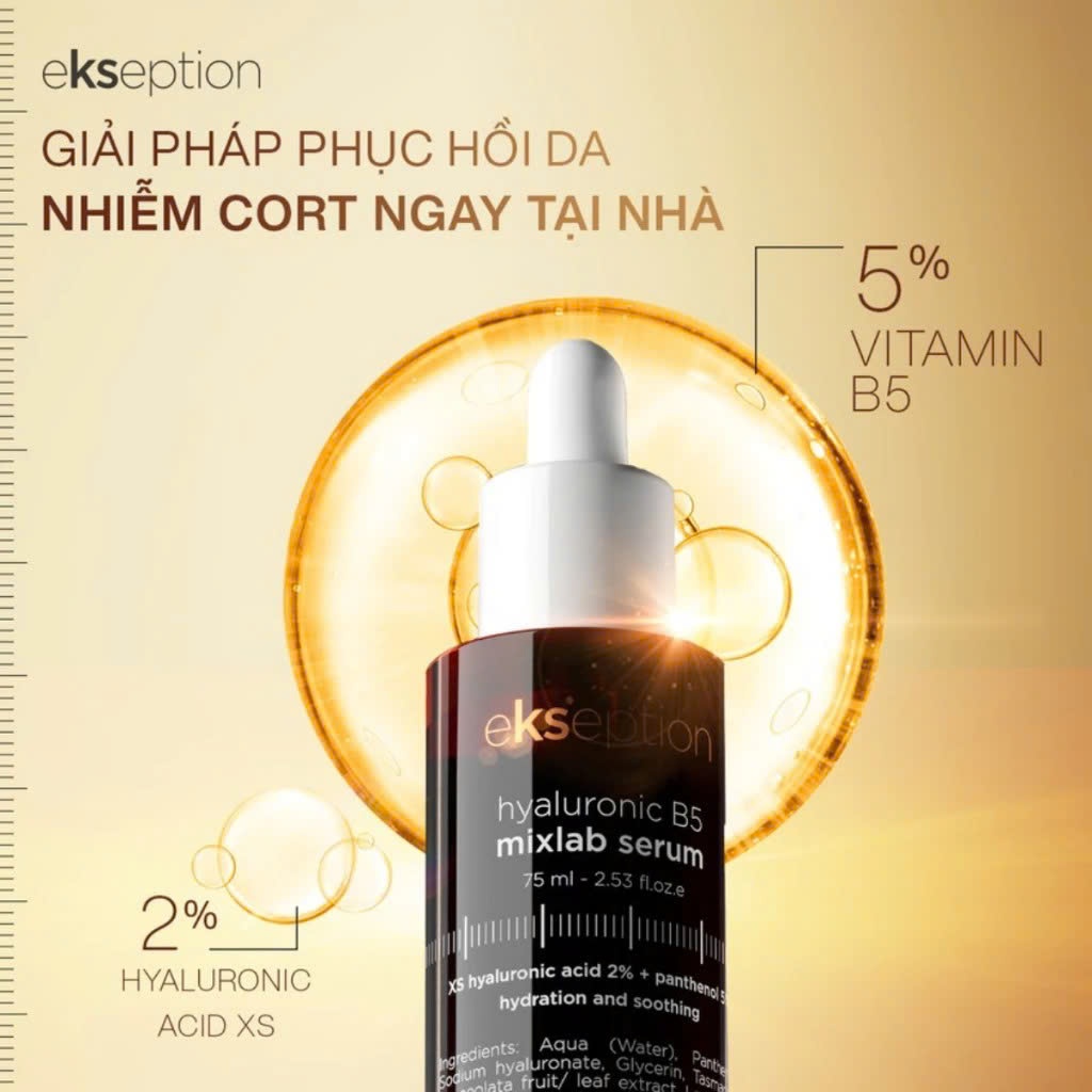 Serum B5 Ekseption Hyaluronic Mixlab 10ml 20ml 75ml Phục Hồi Cấp Ẩm, Làm Dịu Da