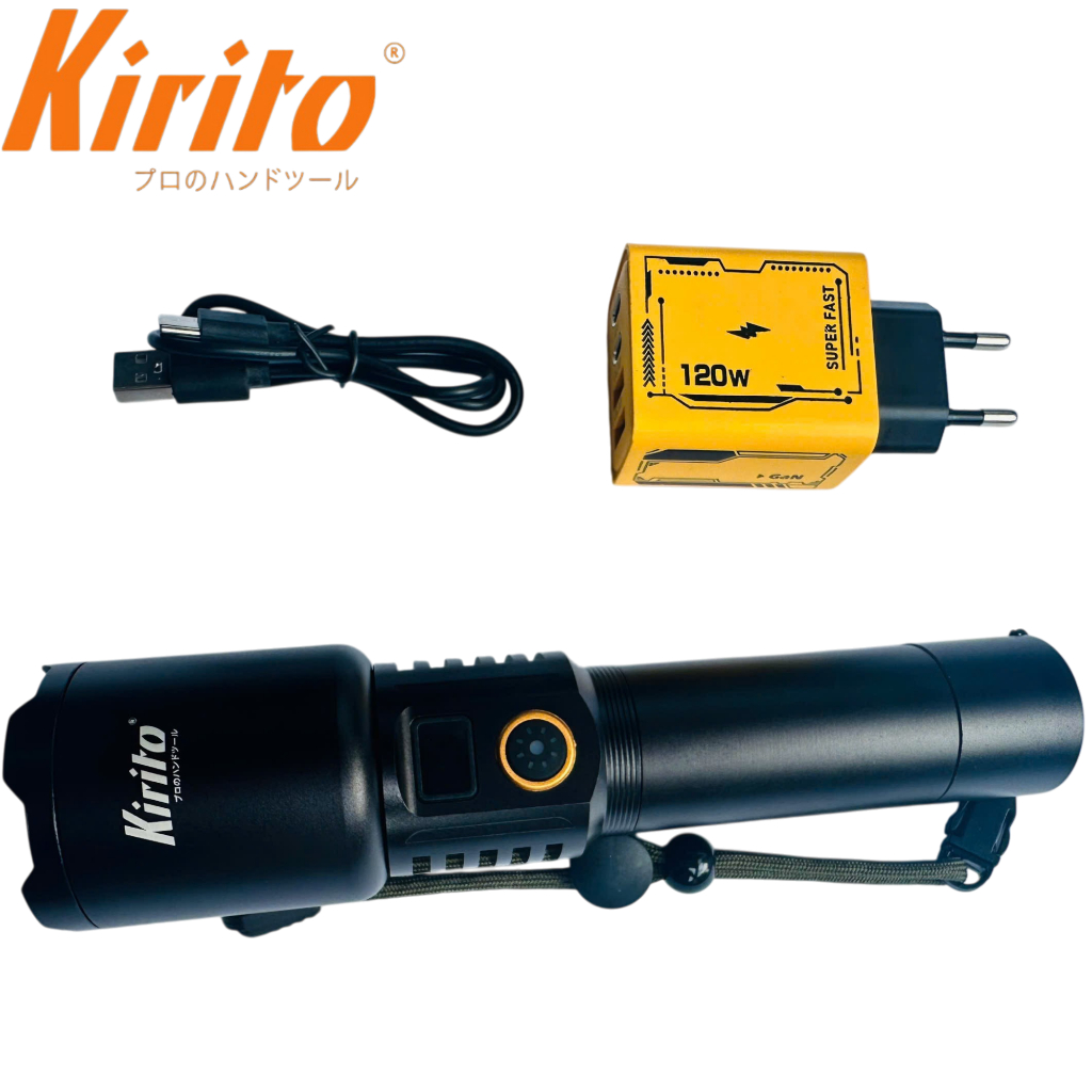 Đèn Pin Siêu Sáng Mã 1137 – Zoom Xa 800M, LCD Báo Pin, Power Bank, Sạc Type-C, 5 Chế Độ, Vỏ Nhôm