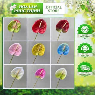 Hoa giả - Cành hoa hồng môn Hàng loại 1 nhiều màu sắc Decor trang trí nhà cửa,cắm lọ để bàn,phòng khách...
