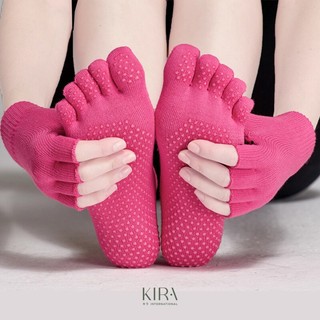 Combo Găng Tay + Tất 5 Ngón Nữ Chống Trượt Tập Yoga, Gym, Pilates – Co Giãn, Thoáng Khí