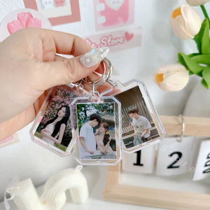 Móc khóa in ảnh 2 mặt theo yêu cầu Memory