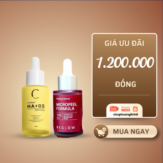 Combo Peel đỏ Beglow + Serum HA B5 Vàng CB0201