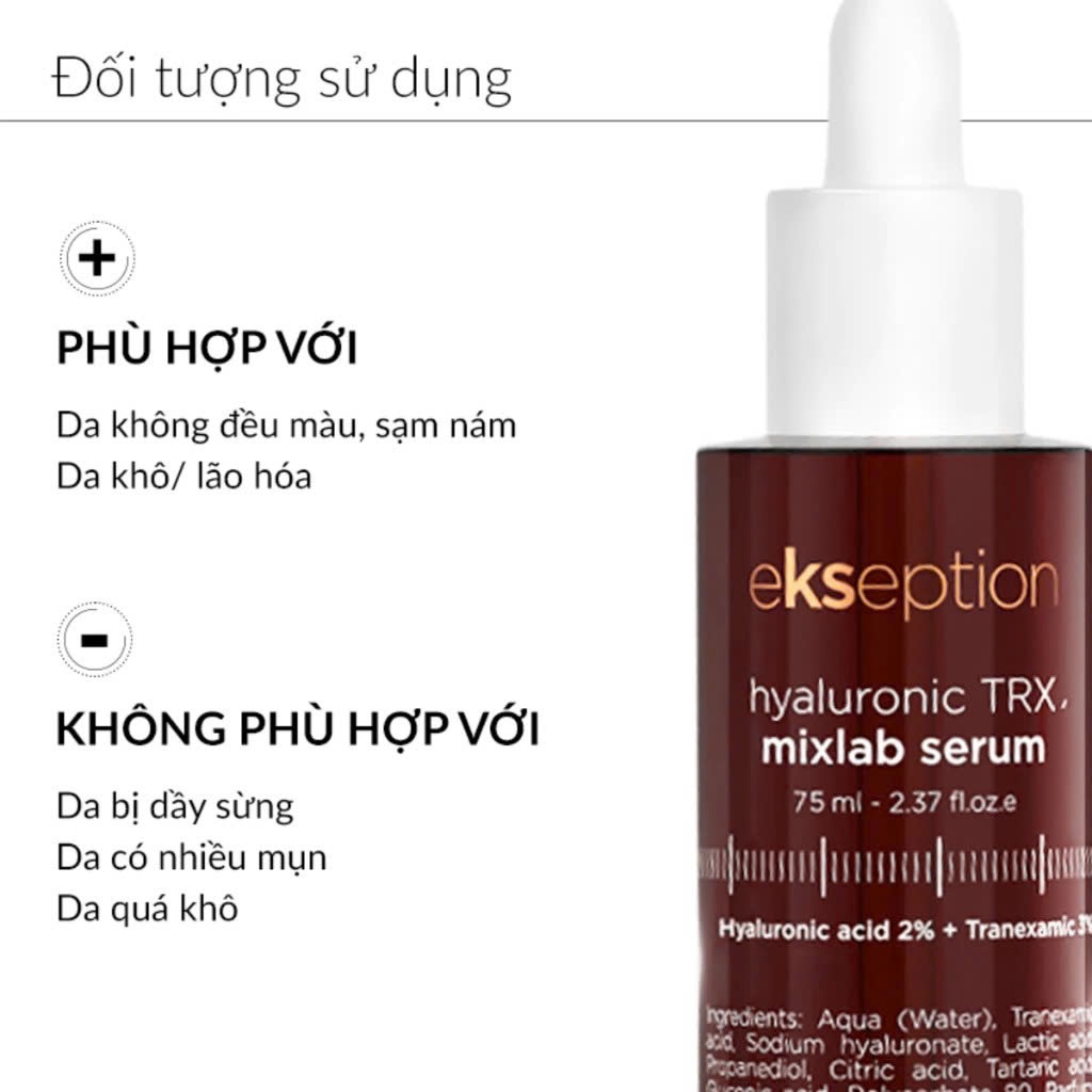 [Hàng CTY] Serum Ekseption HA TRX 3% Tranexamic acid Hyaluronic TRX Sáng Da, Mờ Thâm 75ml