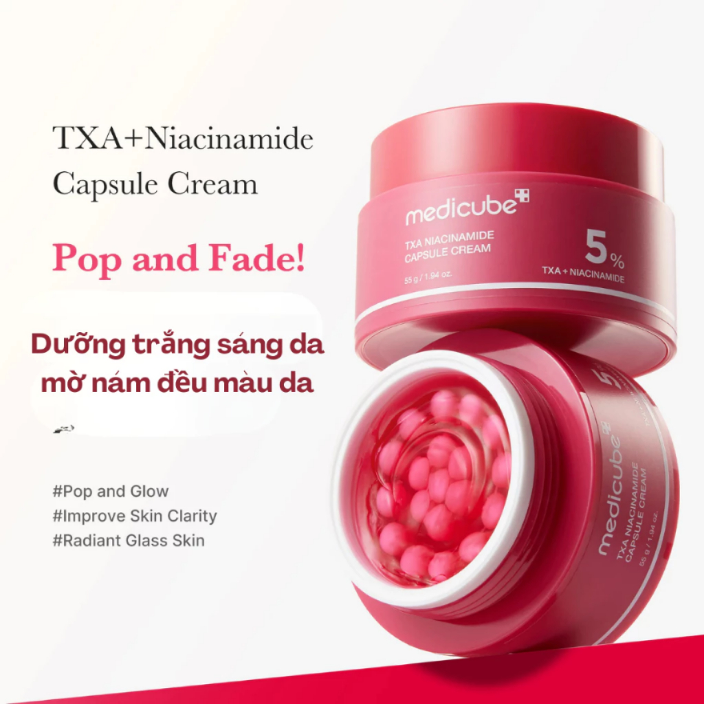 Kem Dưỡng Viên Nang Medicube Deep Vita C/PDRN Pink/Hyaluronic/Kojic Acid/ TXA Niacinamide Capsule Cream 53g 55g