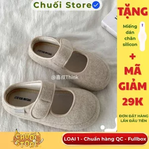 Giày sục nữ da PU tổng hợp dệt vải đế cao su xinh xắn tươi trẻ năng động dễ thương