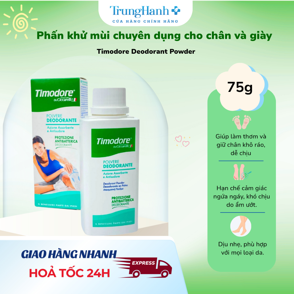 [Chính hãng] Phấn khử mùi chân và giày 75g – Timodore Deodorant Powder ...