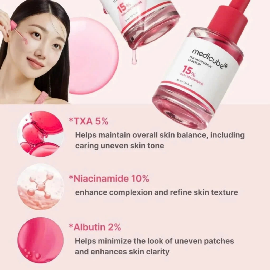 Combo Serum & Kem Dưỡng Medicube TXA + 15% Niacinamide Serum 30ml và TXA + Niacinamide Capsule Cream 55g