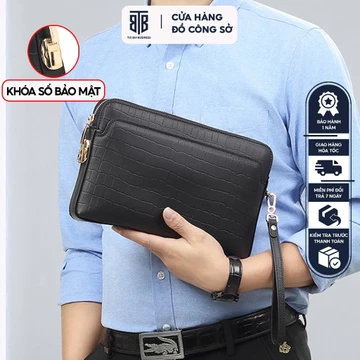 Women's Elegant Genuine Leather Clutch – Water-Resistant