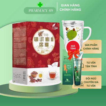 Trà Giảm Cân Gạo Lứt Đậu Đỏ Cúc Hoa GiGa,Trà Gạo Lứt Đậu Đỏ Rất Tốt Cho Sức Khoẻ Tim Mạch,Hộp 90 Túi