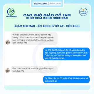 Giảo Cổ Lam Dạng Cao Khô Nguyên Chất Risopharma Giúp Giảm Mỡ Máu, Ổn Định Huyết Áp, Giảm Căng Thẳng Mệt Mỏi