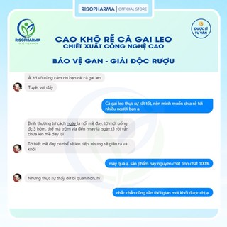 Rễ Cà Gai Leo Dạng Cao Khô Nguyên Chất Risopharma Bảo Vệ Gan, Giải Độc Rượu, Giảm Mẩn Ngứa, Mụn Nhọt, Mề Đay