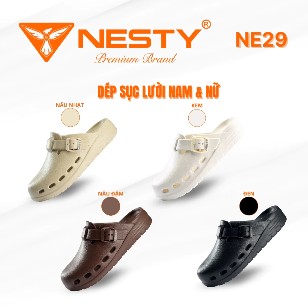 [NE29] Dép Sục Lười – Quai Gài, Đế 3cm Êm Nhẹ, EVA Chống Trượt, Nam Nữ